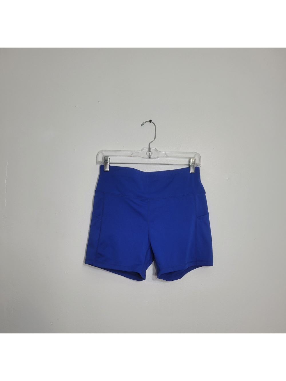 No Brand Blue High Waisted Athletic Workout Biker Shorts Size Large